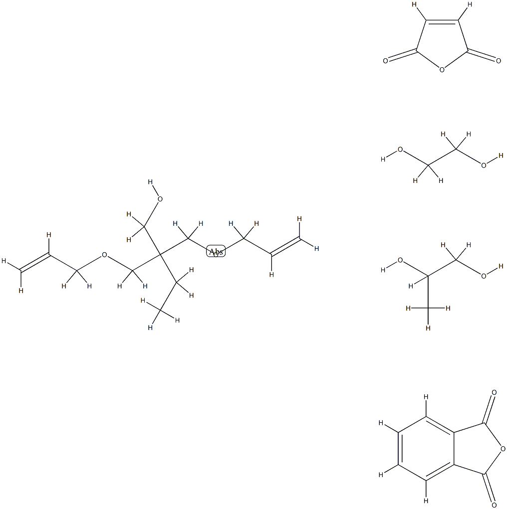 1,3-异苯基呋喃二酮与2,2-双[(2-丙烯基氧)甲基]-1-丁醇、1,2-乙二醇、2,5-呋喃二酮和1,2-丙二醇的聚合物,66559-38-4,结构式