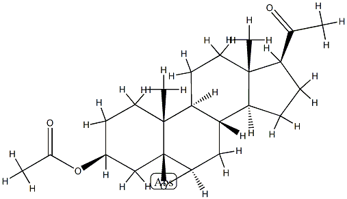 5β,6β-Epoxy-20-oxopregnane-3β-ol acetate,6661-94-5,结构式