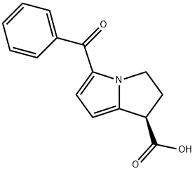 (1R)-5-ベンゾイル-2,3-ジヒドロ-1H-ピロリザイン-1-カルボン酸 化学構造式