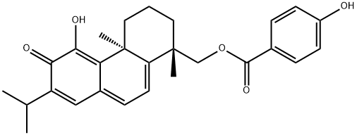 12-オキソアビエタ-5,7,9(11),13-テトラエン-11,19-ジオール19-(4-ヒドロキシベンゾアート) 化学構造式