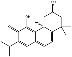(4bS)-5,6,7,8-テトラヒドロ-4,6β-ジヒドロキシ-4bα,8,8-トリメチル-2-(1-メチルエチル)フェナントレン-3(4bH)-オン 化学構造式