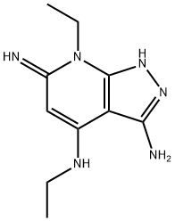 1H-Pyrazolo[3,4-b]pyridine-3,4-diamine,N4,7-diethyl-6,7-dihydro-6-imino-(9CI) Structure