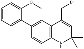 4-溴甲基-6-(2-甲氧基苯基)-2,2-二甲基-1,2-二氢喹啉, 666726-33-6, 结构式
