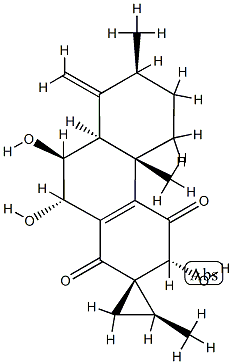 (2S,2'S)-4b,5,6,7,8,8aβ,9,10-オクタヒドロ-3β,9α,10β-トリヒドロキシ-2',4bα,7α-トリメチル-8-メチレンスピロ[フェナントレン-2(1H),1'-シクロプロパン]-1,4(3H)-ジオン 化学構造式