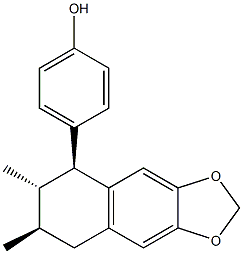 4-[(5S)-5,6,7,8-Tetrahydro-6β,7α-dimethylnaphtho[2,3-d]-1,3-dioxol-5α-yl]phenol 结构式