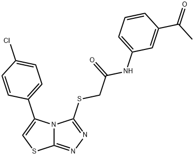 N-(3-acetylphenyl)-2-{[5-(4-chlorophenyl)[1,3]thiazolo[2,3-c][1,2,4]triazol-3-yl]sulfanyl}acetamide 结构式