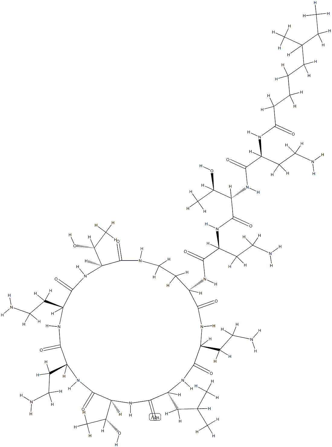 多黏菌素 M, 6683-17-6, 结构式