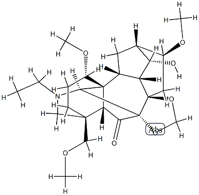 (14S,16S)-20-Ethyl-14-hydroxy-1α,16-dimethoxy-4-methoxymethyl-7,8-methylenebisoxyaconitan-6-one Struktur