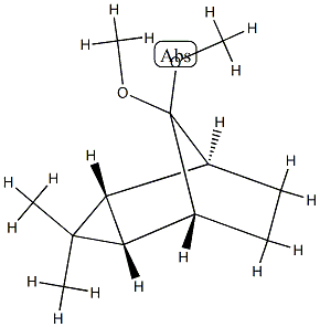 (1α,2α,4α,5α)-8,8-Dimethoxy-3,3-dimethyltricyclo[3.2.1.02,4]octane Struktur