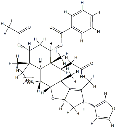 (2aR)-3α-Acetyloxy-5α-benzoyloxy-8α-(3-furanyl)-2a,4,5,5a,6,6a,8,9,9aα,10aβ,10bβ,10cα-dodecahydro-2aβ,5aβ,6aβ,7-tetramethyl-2H,3H-cyclopenta[d']naphtho[1,8-bc:2,3-b']difuran-6β-acetaldehyde|