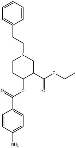 3-Ethoxycarbonyl-1-phenethyl-4-piperidyl=p-aminobenzoate Structure