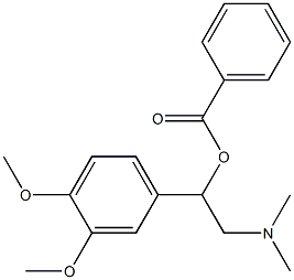 1-(3,4-ジメトキシフェニル)-2-(ジメチルアミノ)エチル=ベンゾアート 化学構造式