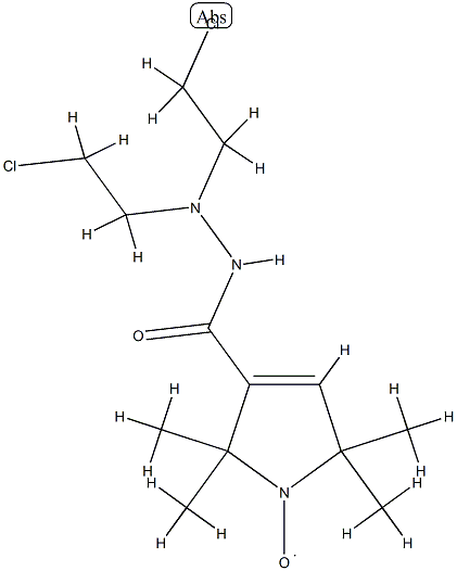 3-(bis-(2-chloroethyl)carbohydrazide)-2,2,5,5-tetramethylpyroline-1-oxyl 结构式