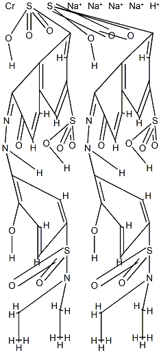 Chromate(5-), bis(8-((5-((diethylamino)sulfonyl)-2-(hydroxy-kappaO)phenyl)azo-kappaN1)-7-(hydroxy-kappaO)-1,3-naphthalenedisulfonato(4-))-, tetrasodium hydrogen
 Struktur