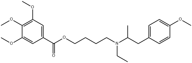 3,4,5-トリメトキシ安息香酸4-[エチル(4-メトキシ-α-メチルフェネチル)アミノ]ブチル 化学構造式