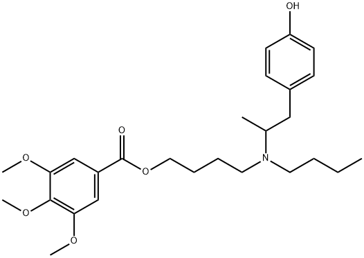 3,4,5-Trimethoxybenzoic acid 4-[N-butyl-N-(4-hydroxy-α-methylphenethyl)amino]butyl ester Structure