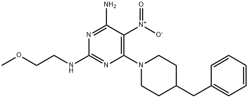 6-(4-benzylpiperidin-1-yl)-N~2~-(2-methoxyethyl)-5-nitropyrimidine-2,4-diamine Structure