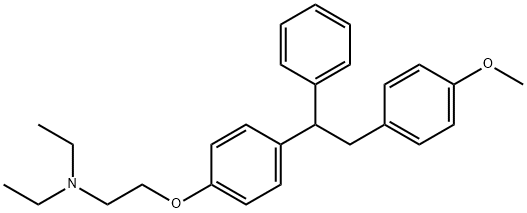 2-[4-(4-Methoxy-α-phenylphenethyl)phenoxy]ethyldiethylamine 结构式