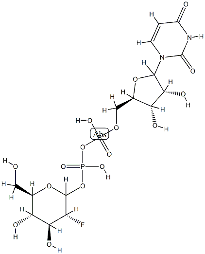 uridine-2-deoxy-2-fluoro-D-glucose diphosphate ester Struktur