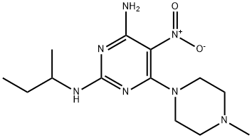 N~2~-(butan-2-yl)-6-(4-methylpiperazin-1-yl)-5-nitropyrimidine-2,4-diamine Struktur