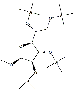 Methyl 2-O,3-O,5-O,6-O-tetrakis(trimethylsilyl)-α-D-galactofuranoside Structure