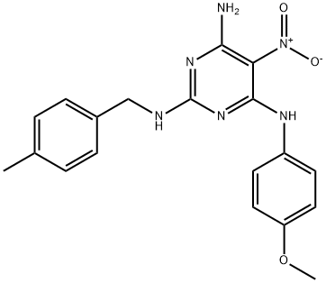 N~4~-(4-methoxyphenyl)-N~2~-(4-methylbenzyl)-5-nitropyrimidine-2,4,6-triamine 结构式