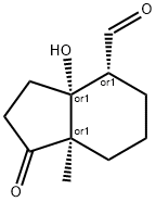 1H-Indene-4-carboxaldehyde,octahydro-3a-hydroxy-7a-methyl-1-oxo-,(3aR,4R,7aR)-rel-(9CI) 结构式