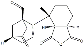 (1R,2S,5R)-6-Methylene-2-[(3aS)-octahydro-4,7aα-dimethyl-1,3-dioxoisobenzofuran-4α-yl]bicyclo[3.2.1]octane-1-carbaldehyde Structure