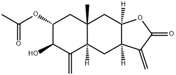 (3aR)-7α-Acetoxy-3a,4,4aα,5,6,7,8,8a,9,9aα-decahydro-6β-hydroxy-8aβ-methyl-3,5-bis(methylene)naphtho[2,3-b]furan-2(3H)-one Structure