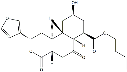 (2S,4aα,6aβ,10aα)-2β-(3-フリル)ドデカヒドロ-9α-ヒドロキシ-10bβ-メチル-4,6-ジオキソ-2H-ナフト[2,1-c]ピラン-7α-カルボン酸ブチル 化学構造式