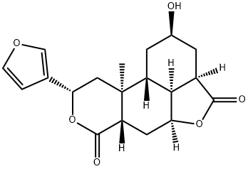 (2R,3aα,5aα,6aβ,10bβ,10cα)-9α-(3-フリル)ドデカヒドロ-2β-ヒドロキシ-10aα-メチル-4H,7H-フロ[2',3',4':4,5]ナフト[2,1-c]ピラン-4,7-ジオン 化学構造式