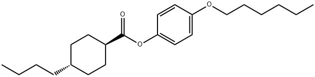 4β-Butyl-1α-cyclohexanecarboxylic acid p-hexyloxyphenyl ester Struktur