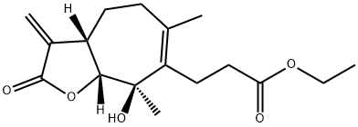(3aS)-3,3aβ,4,5,8,8aβ-Hexahydro-8β-hydroxy-6,8-dimethyl-3-methylene-2-oxo-2H-cyclohepta[b]furan-7-propionic acid ethyl ester,67604-04-0,结构式