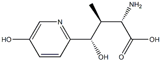 (αS,βS,γS)-α-Amino-γ,5-dihydroxy-β-methyl-2-pyridinebutanoic acid Struktur