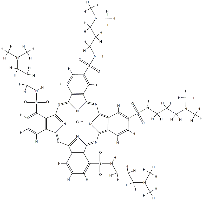 [N,N',N'',N'''-tetrakis[3-(dimethylamino)propyl]-29H,31H-phthalocyaninetetrasulphonamidato(2-)-N29,N30,N31,N32]copper  Structure