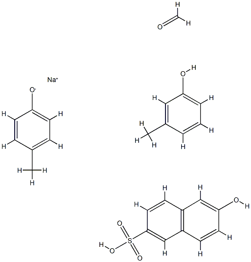2-Naphthalenesulfonic acid, 6-hydroxy-, polymer with formaldehyde, 3-methylphenol and 4-methylphenol, sodium salt Structure