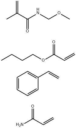 2-Propenoic acid, butyl ester, polymer with ethenylbenzene, N-(methoxymethyl)-2-methyl-2-propenamide and 2-propenamide Struktur