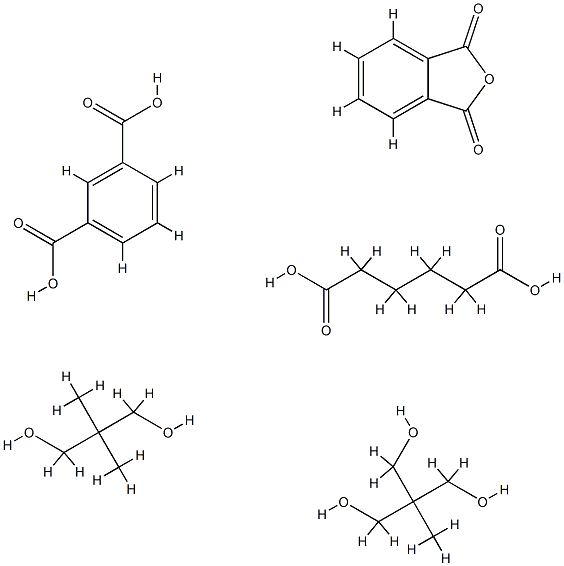 1,3-Benzenedicarboxylic acid, polymer with 2,2-dimethyl-1,3-propanediol, hexanedioic acid, 2-(hydroxymethyl)-2-methyl-1,3-propanediol and 1,3-isobenzofurandione Struktur