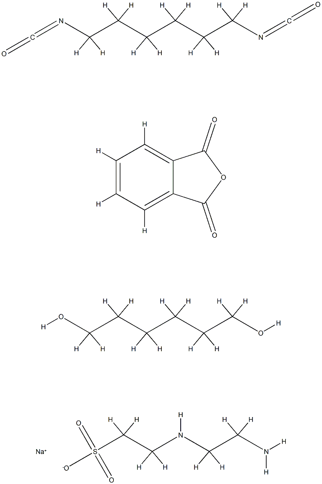 Ethanesulfonic acid, 2-[(2-aminoethyl)amino]-, monosodium salt, polymer with 1,6-diisocyanatohexane, 1,6-hexanediol and 1,3-isobenzofurandione Struktur