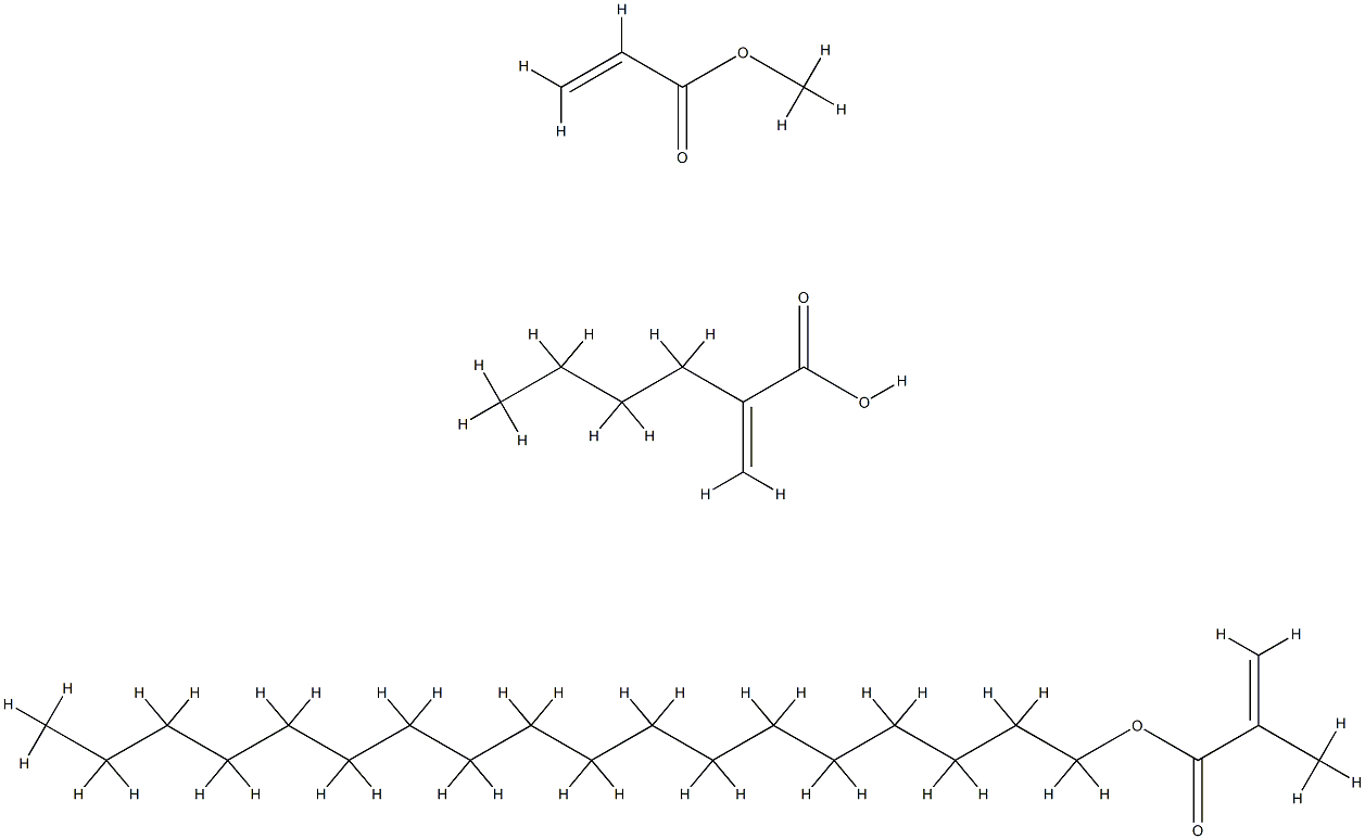 2-甲基-2-丙烯酸十八烷酯与2-丙烯酸丁酯和2-丙烯酸甲酯的聚合物 结构式