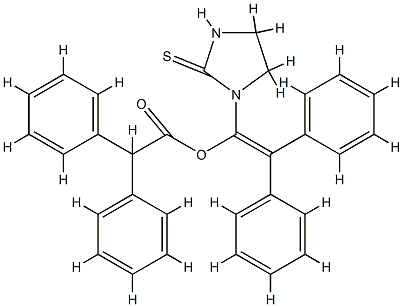 α-Phenylbenzeneacetic acid 2,2-diphenyl-1-(2-thioxoimidazolidin-1-yl)ethenyl ester,67845-18-5,结构式