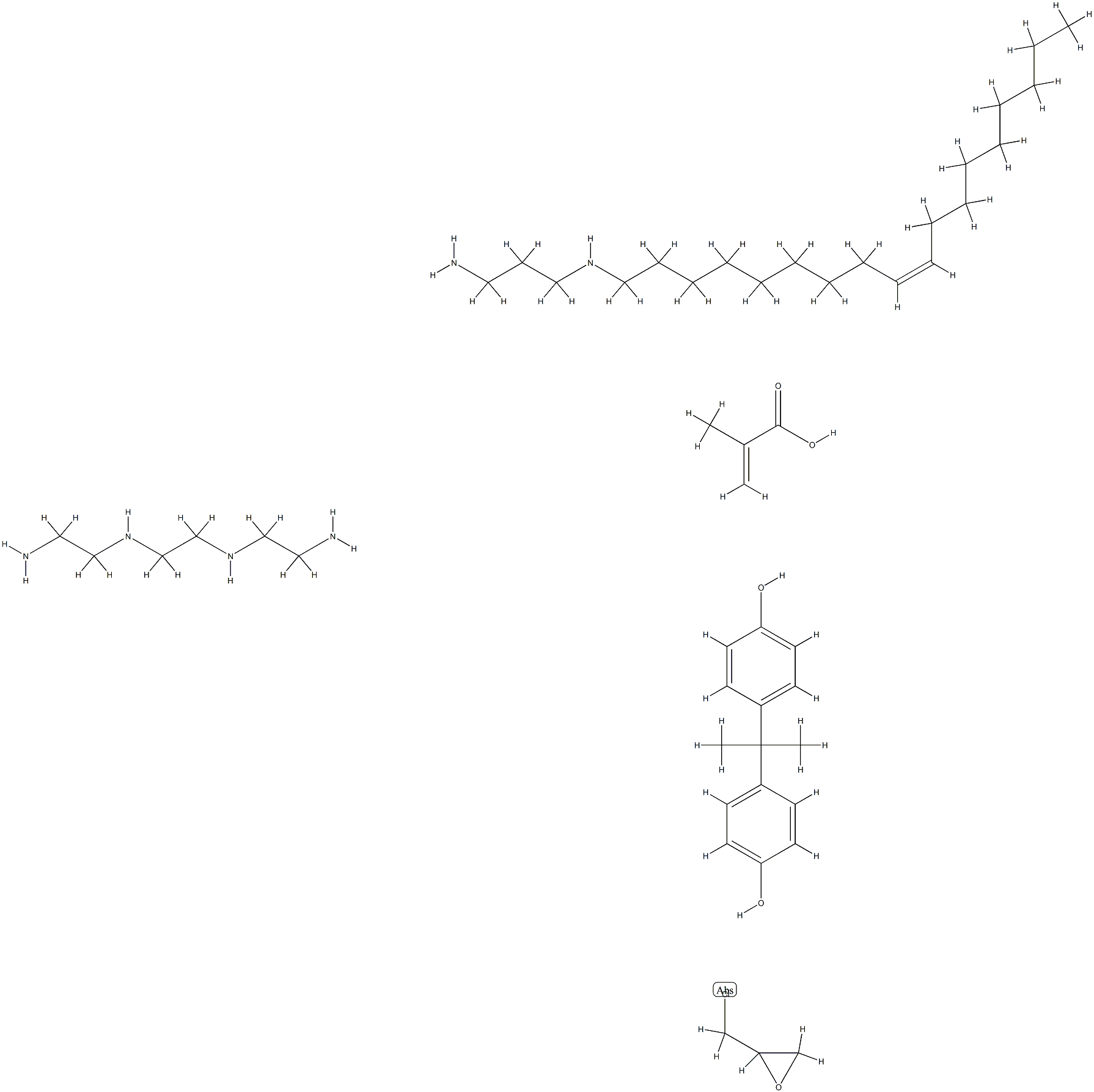 2-Propenoic acid, 2-methyl-, polymer with N,N-bis(2-aminoethyl)-1,2-ethanediamine, (chloromethyl)oxirane, 4,4-(1-methylethylidene)bisphenol and N-(9Z)-9-octadecenyl-1,3-propanediamine Structure