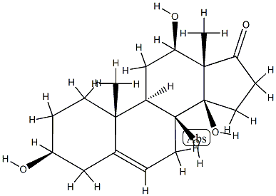 3β,8,12β,14β-テトラヒドロキシアンドロスタ-5-エン-17-オン 化学構造式