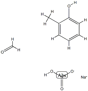 Sulfurous acid, monosodium salt, polymer with formaldehyde and methylphenol, MW ca. 300-600 g/mol Struktur