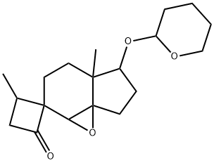 3,4,4a,5,6,7-Hexahydro-4',4a-dimethyl-5-[(tetrahydro-2H-pyran-2-yl)oxy]spiro[indeno[3a,4-b]oxirene-2(1aH),1'-cyclobutan]-2'-one,67884-37-1,结构式