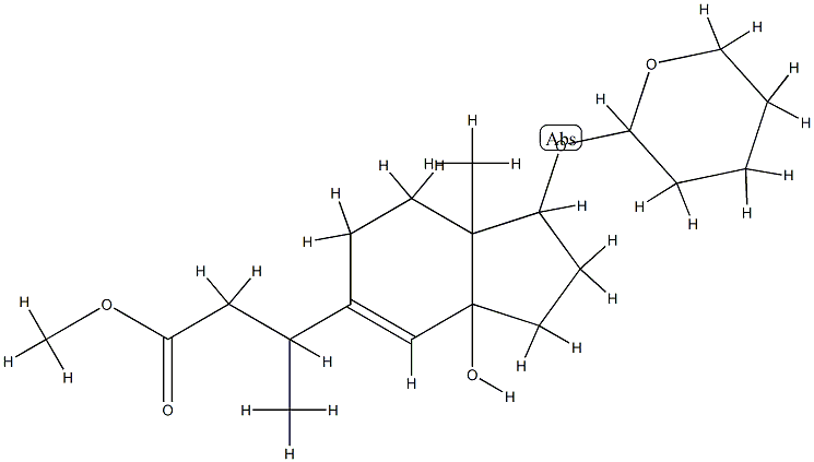 2,3,3a,6,7,7a-Hexahydro-3a-hydroxy-β,7a-dimethyl-1-[(tetrahydro-2H-pyran-2-yl)oxy]-1H-indene-5-propanoic acid methyl ester Struktur