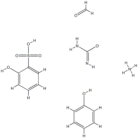 Benzenesulfonic acid,hydroxy-,polymer with formaldehyde,phenol and urea,ammonium salt Struktur