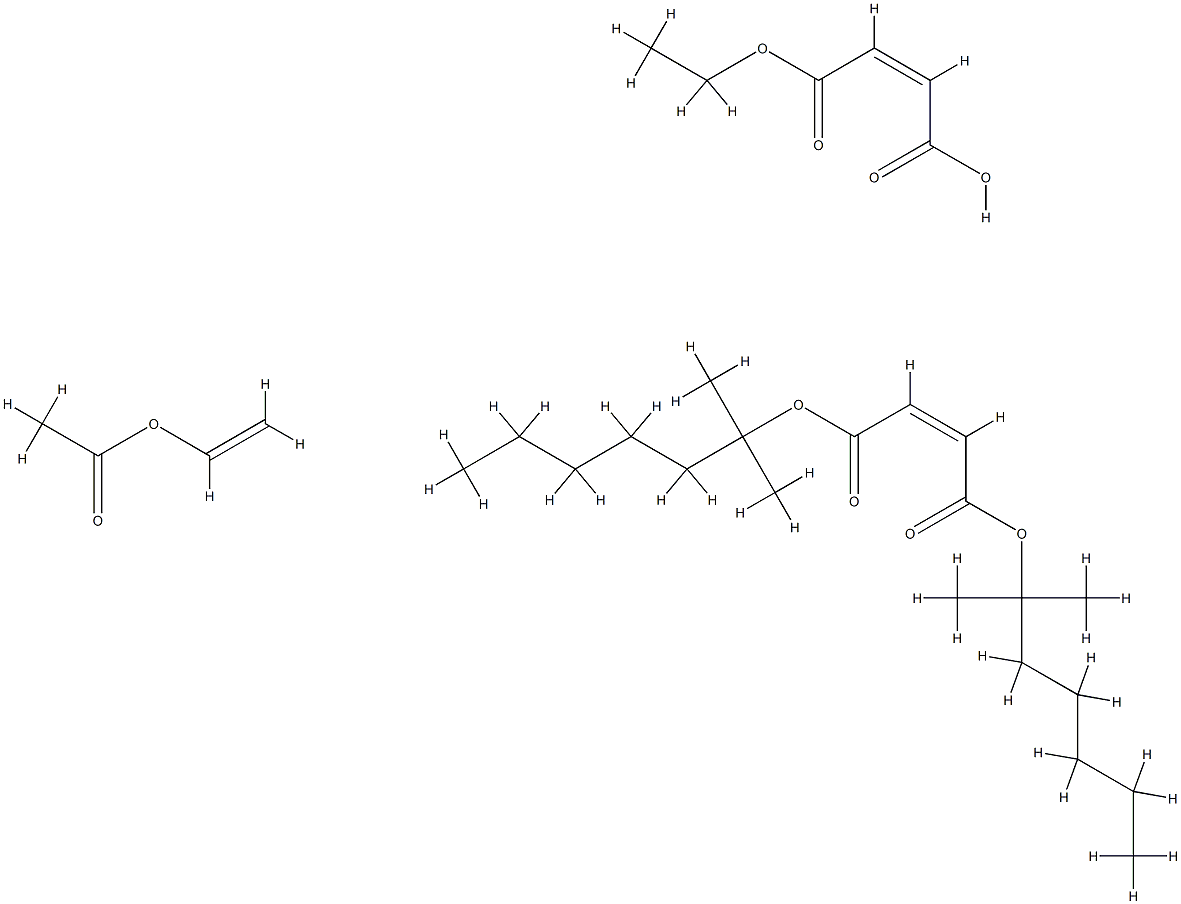 2-Butenedioic acid (2Z)-, bis(1,1-dimethylhexyl) ester, polymer with e thenyl acetate and ethyl hydrogen (2Z)-2-butenedioate Struktur