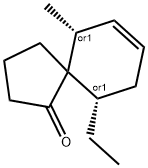 Spiro[4.5]dec-7-en-1-one, 10-ethyl-6-methyl-, (6R,10S)-rel- (9CI) Struktur