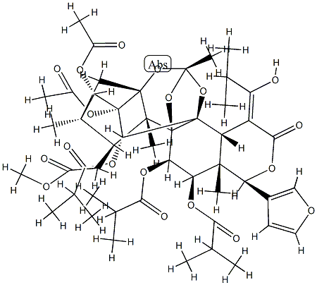 15-[(Z)-1-Hydroxy-2-methylpropylidene]-11α,12α-bis(2-methyl-1-oxopropoxy)phragmalin 2,3-diacetate 30-(2-methylpropanoate) Structure